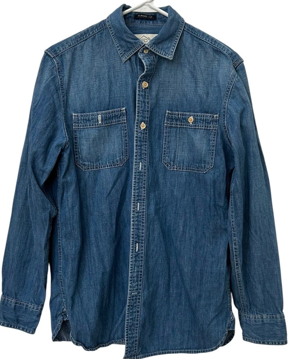 Vtg St John's Bay Denim Shirt Jacket Size XL 16-18 100% Cotton Blue Button Up